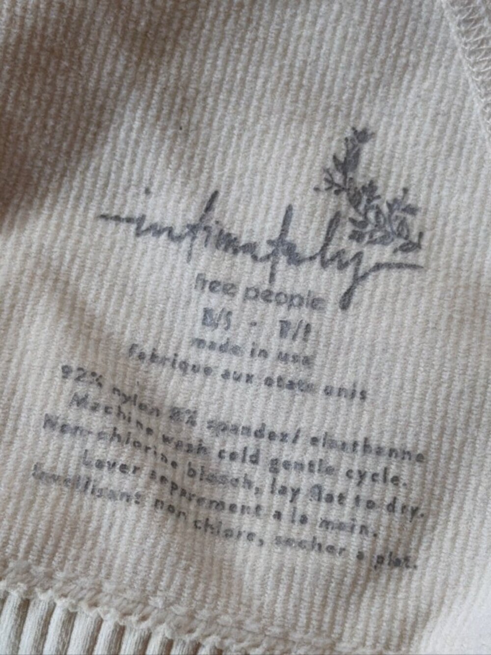 Free People Sports Bra White XS / S Women’s Strappy Ribbed Trim - Picture 5 of 5